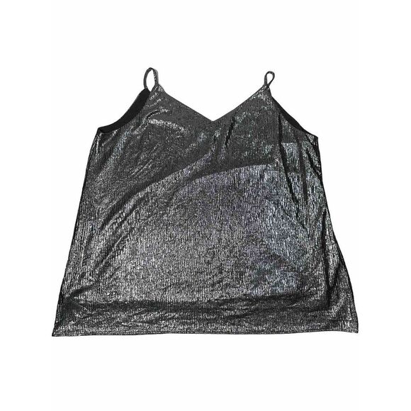 Ann Taylor Tops - Loft Top Womens Silver Lightweight Spaghetti Strap Sleeveless Size Large